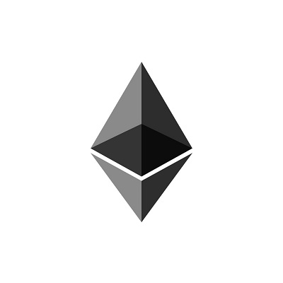Ethereum vector cryptocurrency icon isolated on white background.