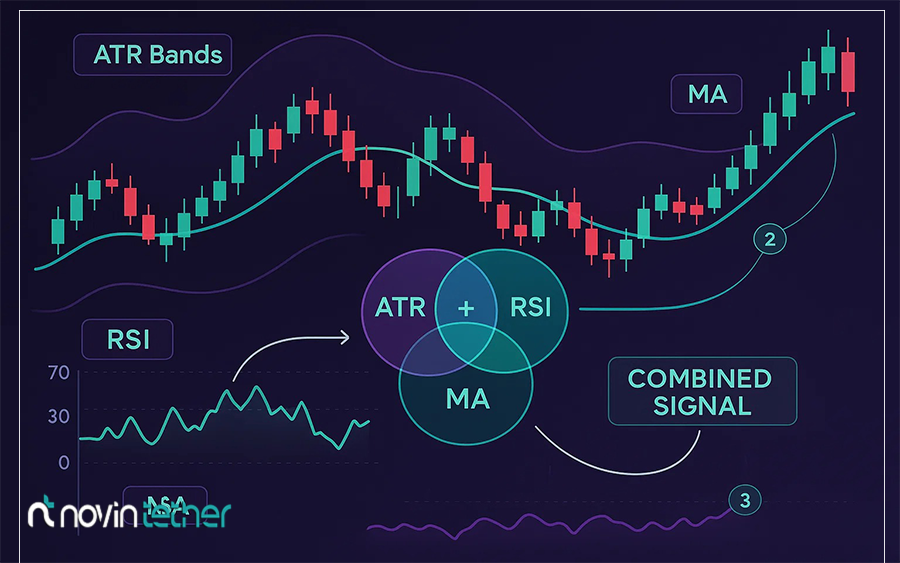 ترکیب اندیکاتور ATR با سایر ابزارهای تحلیل تکنیکال (RSI و MA)